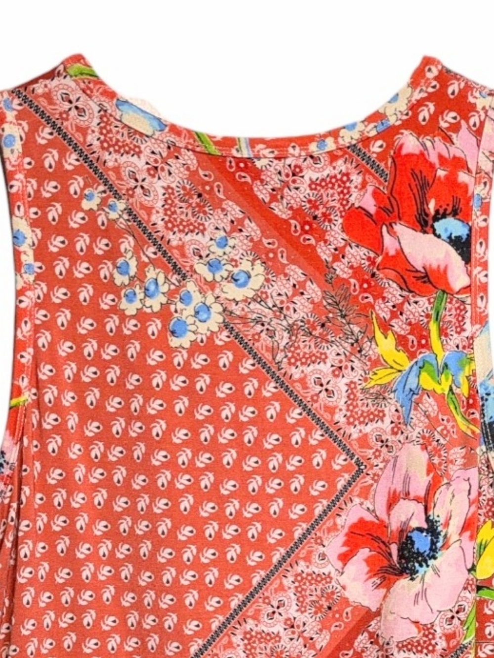 Johnny Was Martha Swing Tank Floral Patchwork Bamboo Blend Sleeveless Small F389 - Picture 10 of 11